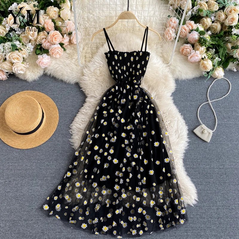 Daisy Mesh Midi Dress - Nova Shine