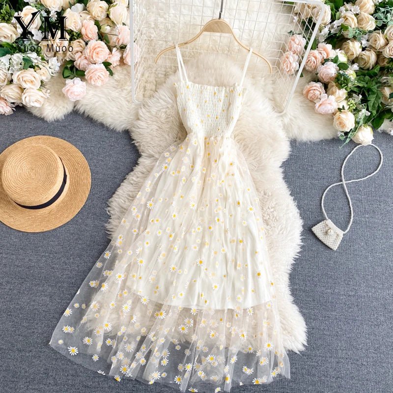 Daisy Mesh Midi Dress - Nova Shine